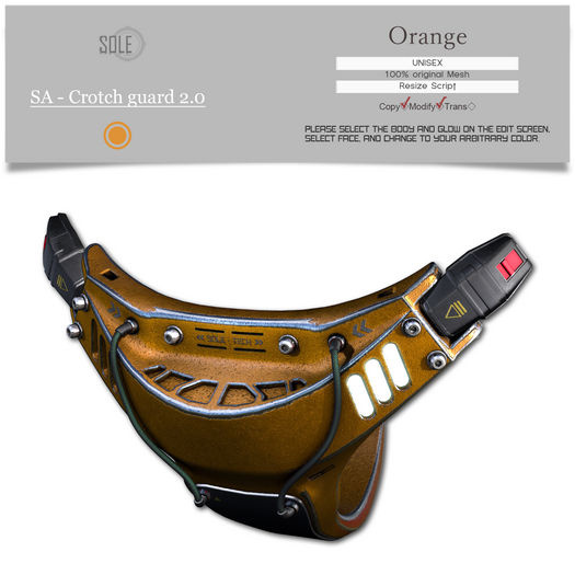 Second Life Marketplace SOLE SA Crotch guard 2.0 (Orange)